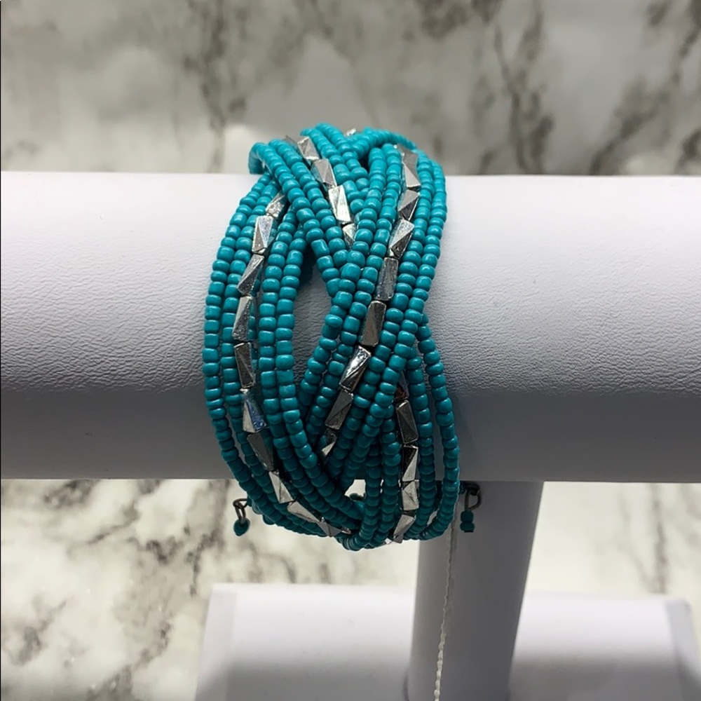 New York & Company Turquoise Beaded Bracelet